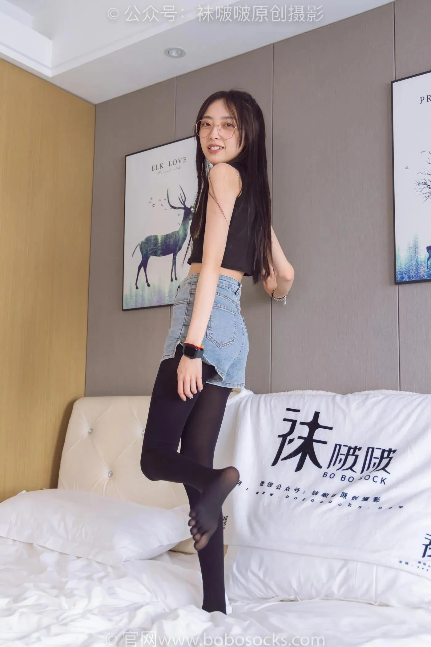 [BoBoSocks袜啵啵]NO.192 稚予-高跟鞋、黑色五指袜 [139P]插图5
